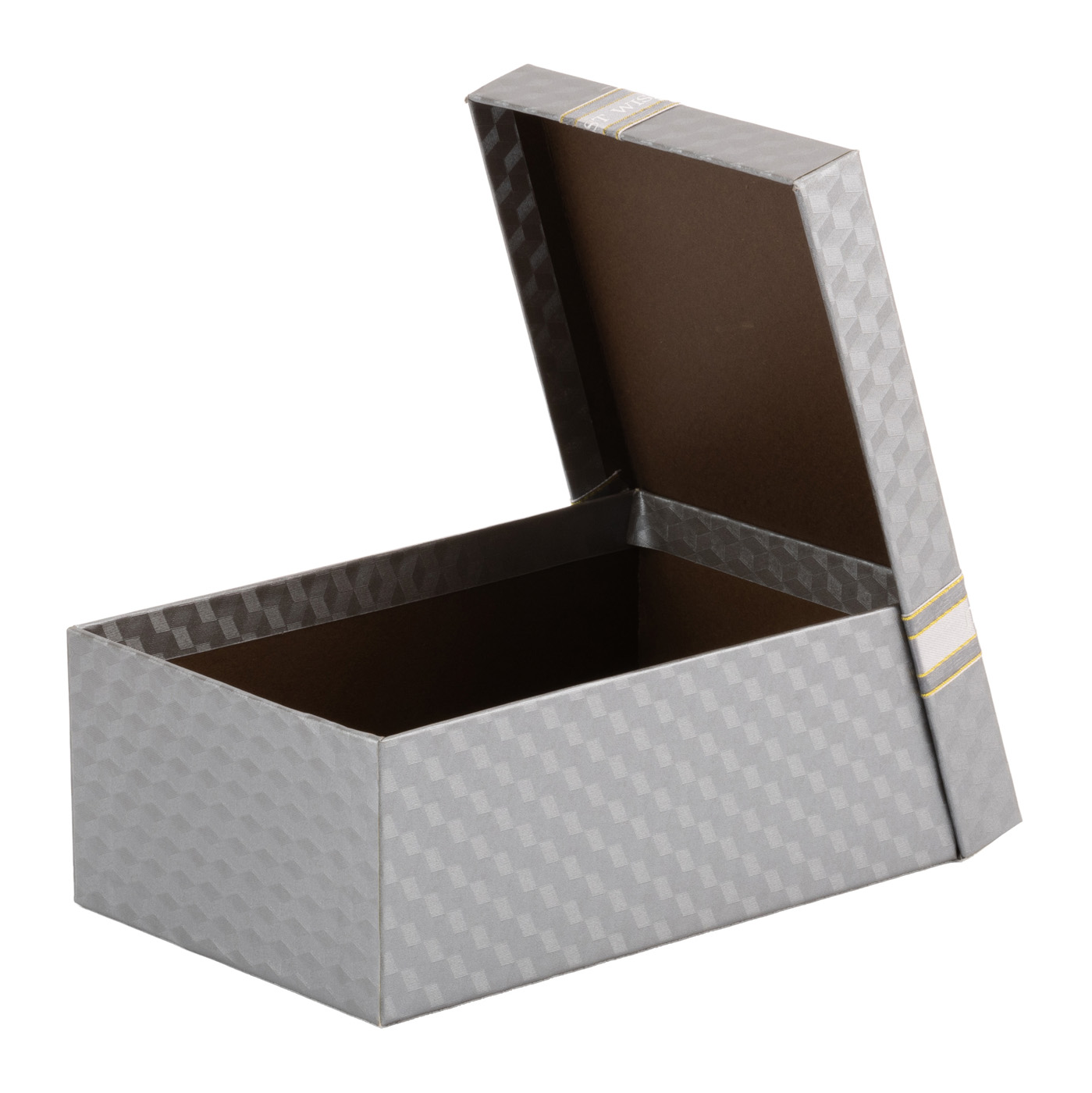 Подарункова коробка прямокутна, сіра з бантом, 21*14*8 см, 1235077512 1