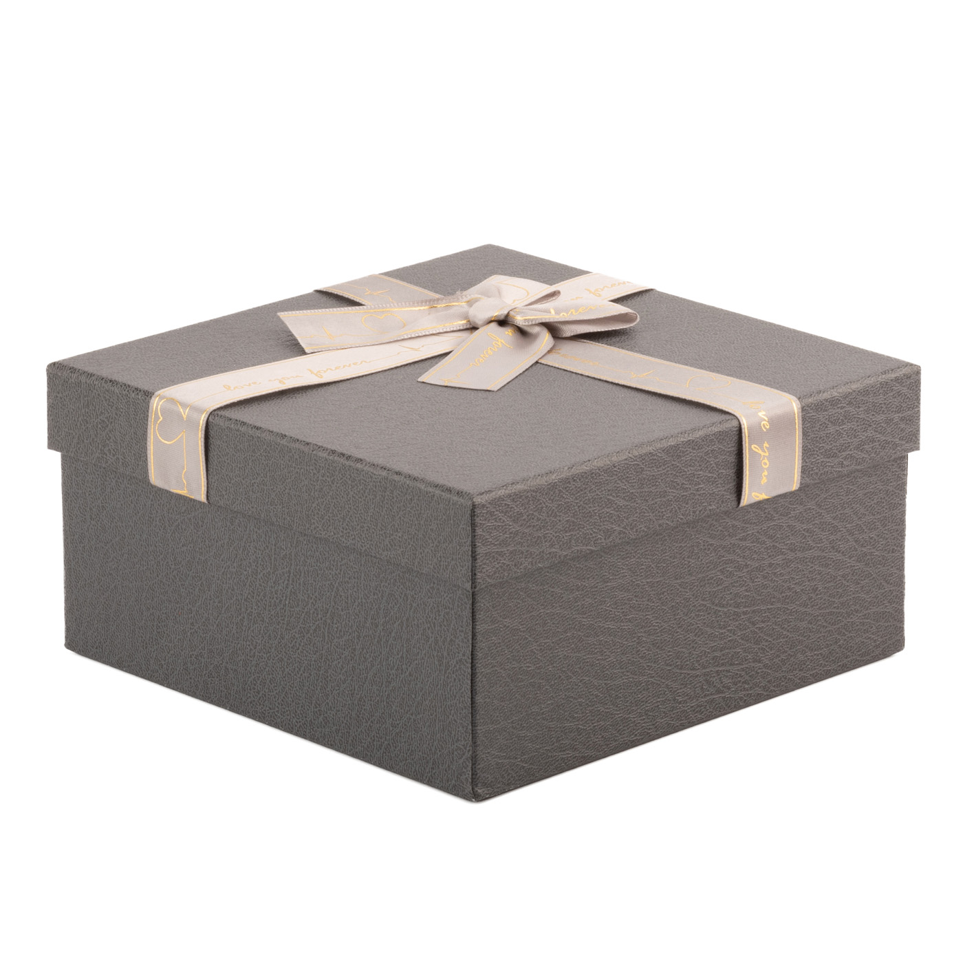 Подарункова коробка квадратна, "Gray" з бантом, 15*15*6,5 cм, 150392671