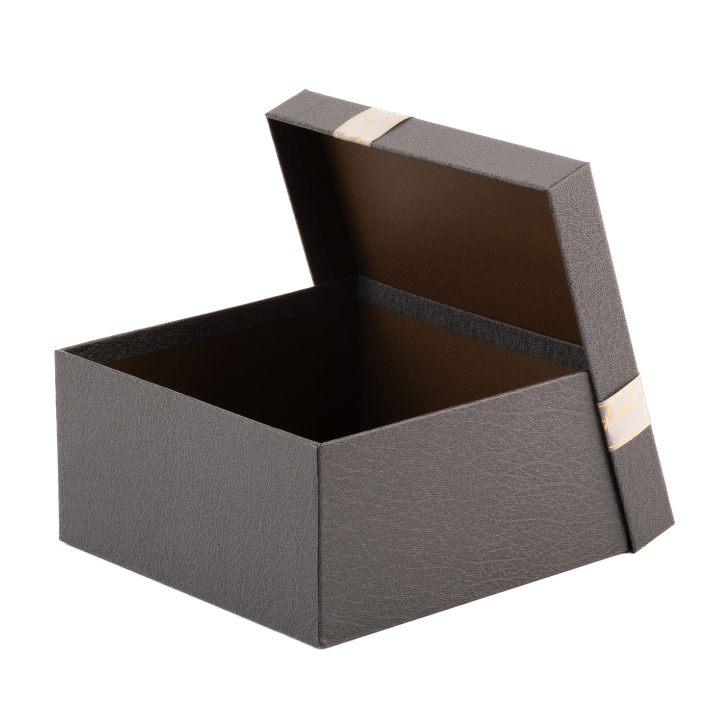 Подарункова коробка квадратна, "Gray" з бантом, 15*15*6,5 cм, 150392671 1