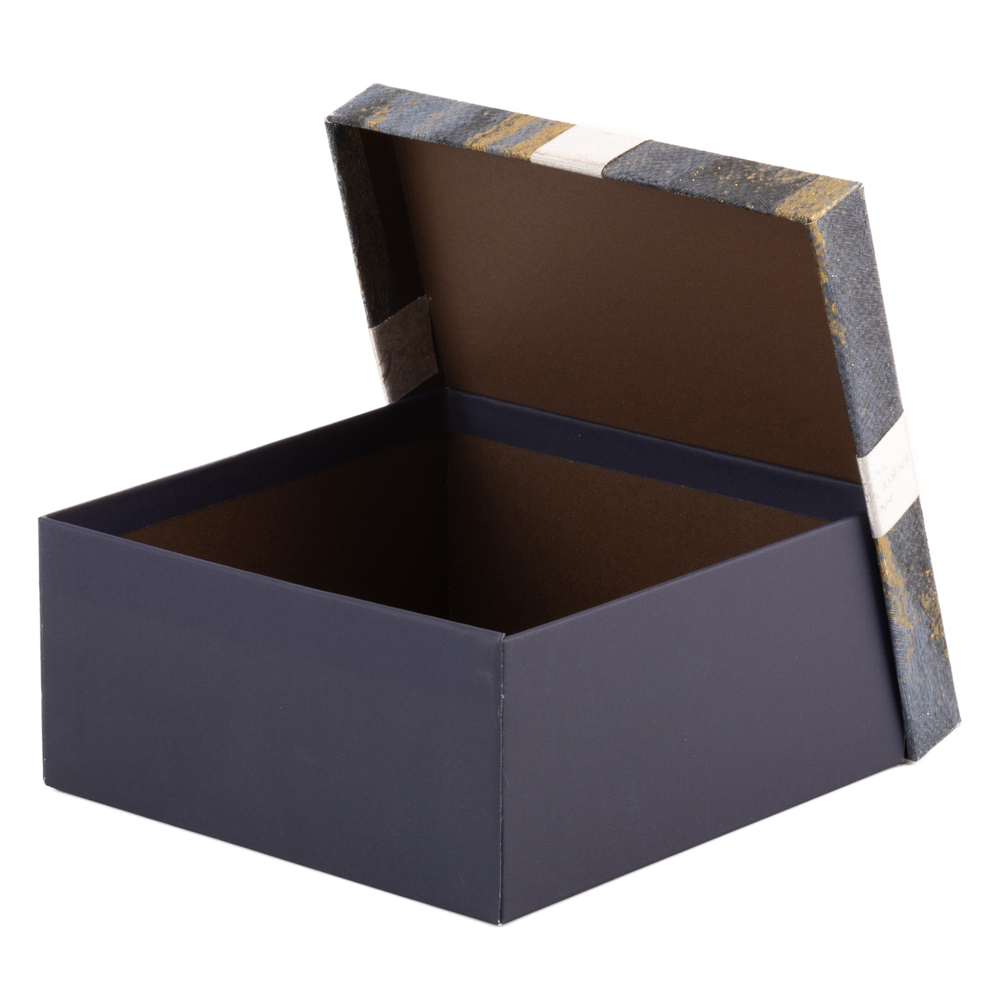 Подарункова коробка квадратна, синя "Абстракція", 15,5*15,5*6,5 см, 480331771 1