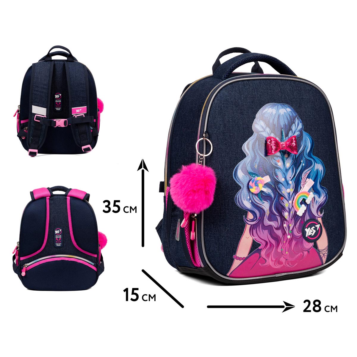 Рюкзак каркасний YES H-100 "Beautiful Hair", 550093 1