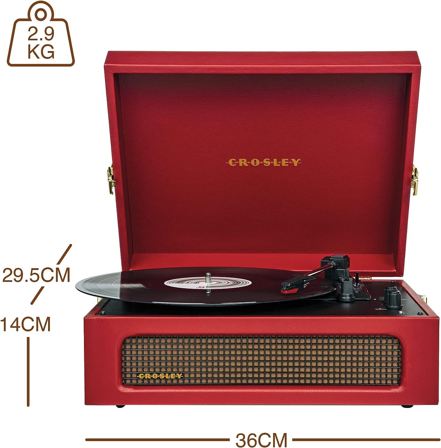 Вініловий програвач Crosley Voyager Burgundy 3