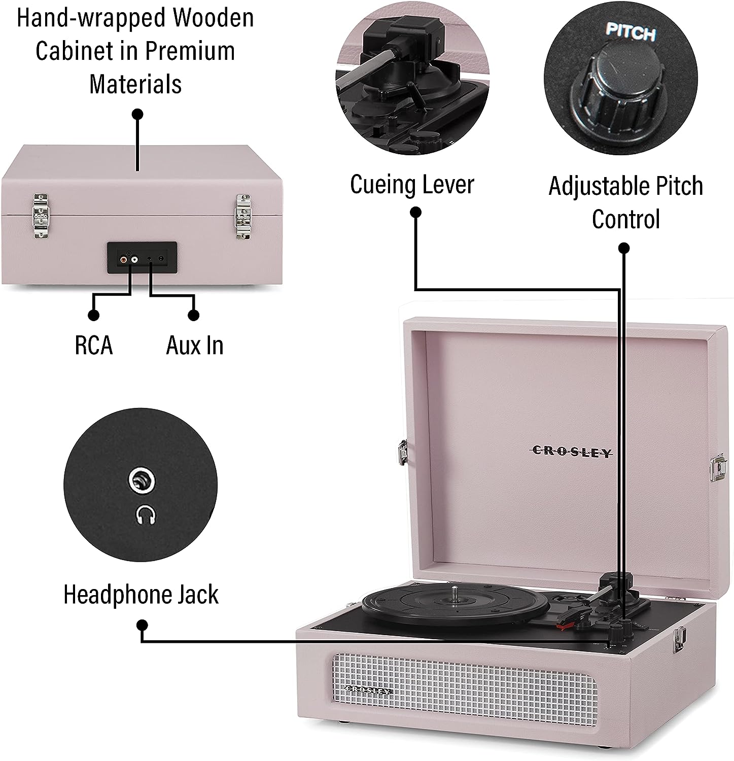 Вініловий програвач Crosley Voyager Amethyst 5