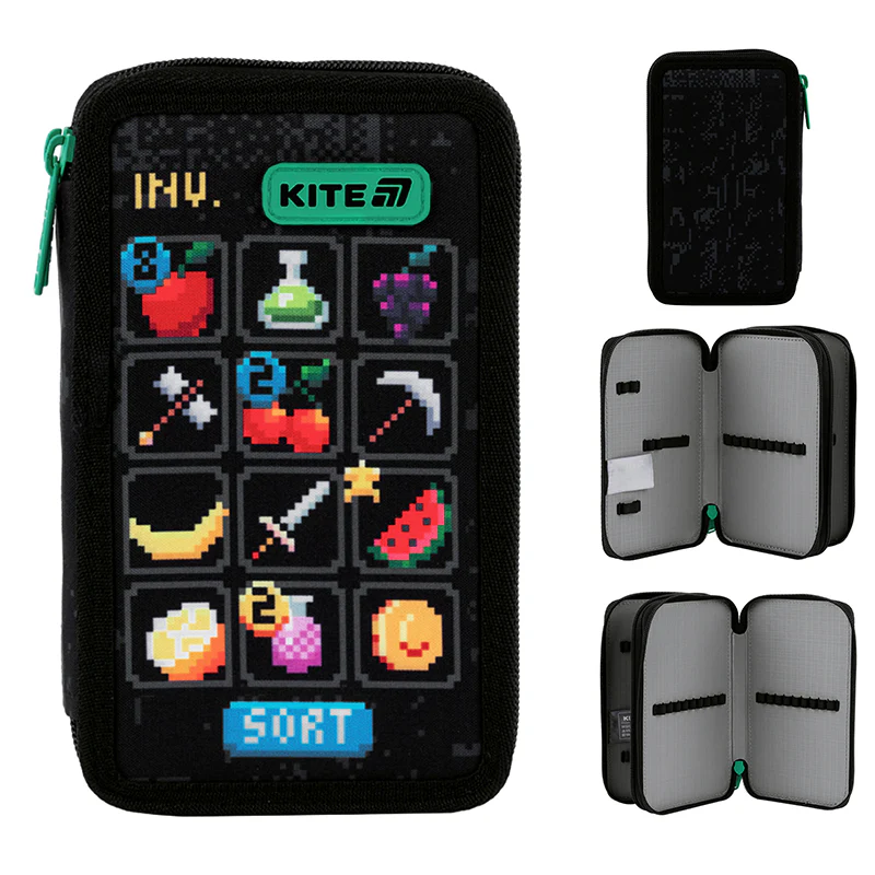 Пенал Kite 2 від., без наповнення 623 Pixel Game, K25-623-2 1