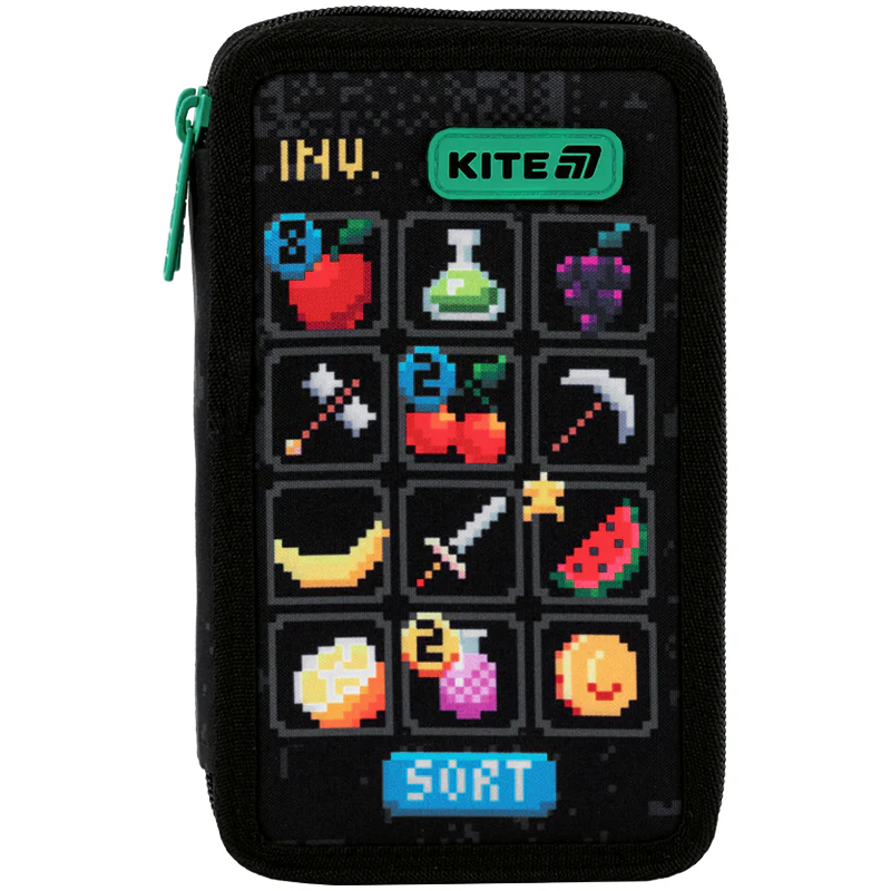 Пенал Kite 2 від., без наповнення 623 Pixel Game, K25-623-2