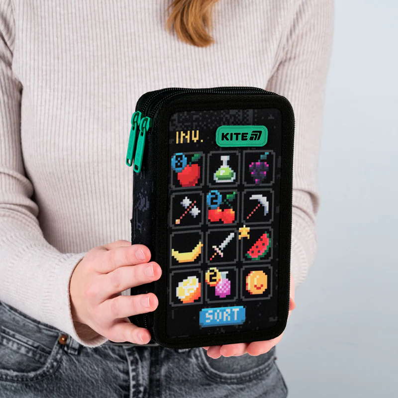 Пенал Kite 2 від., без наповнення 623 Pixel Game, K25-623-2 6
