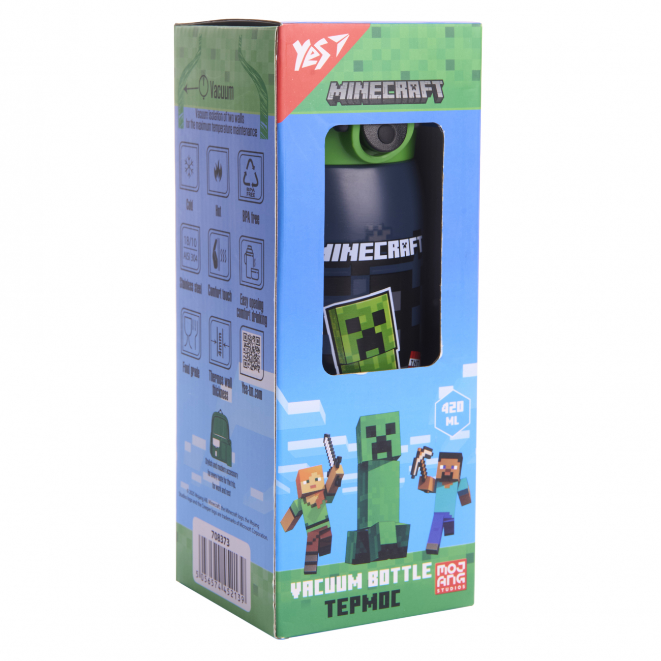 Термос "Minecraft. Creeper" 420 мл, м Yes 3