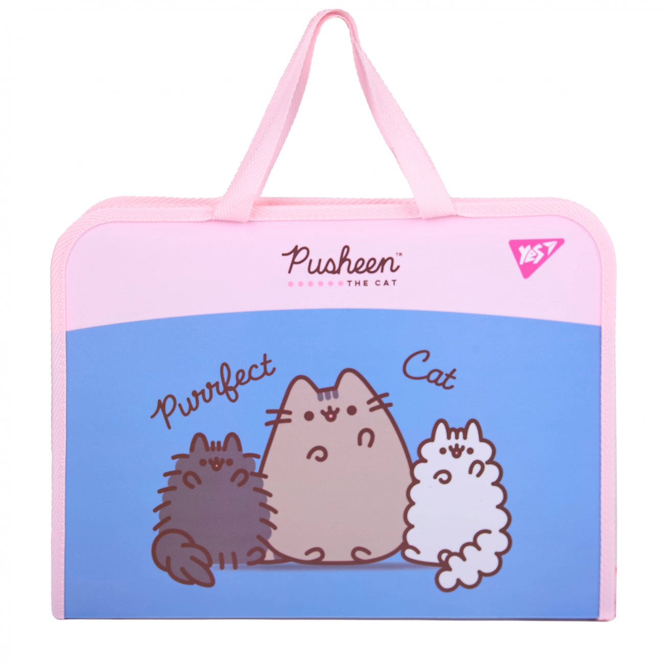 Папка-портфель Yes FC на молнии, с тканевыми ручками "Pusheen", 492317
