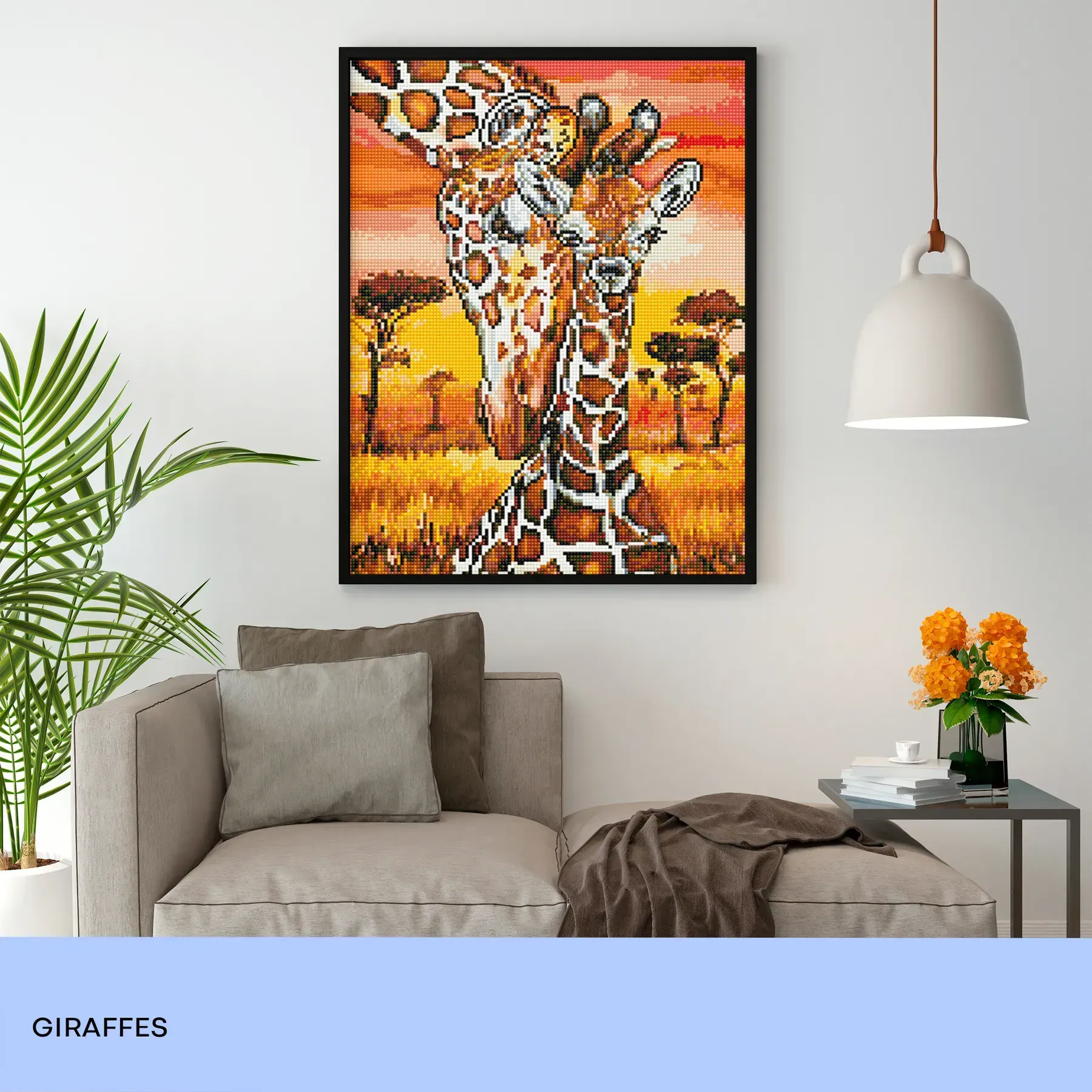 Алмазная мозаика "Жирафы" 40*50 см, GF1393, ТМ "99IDEAS" 3