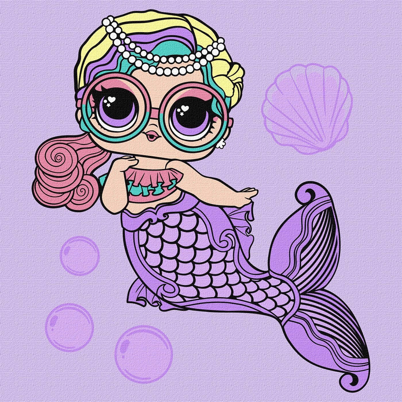 Набір для розпису по номерах "L.O.L. Surprise! Mermaids Miss Sea" 40*40 см, KHO6263ТМ "Ideyka"