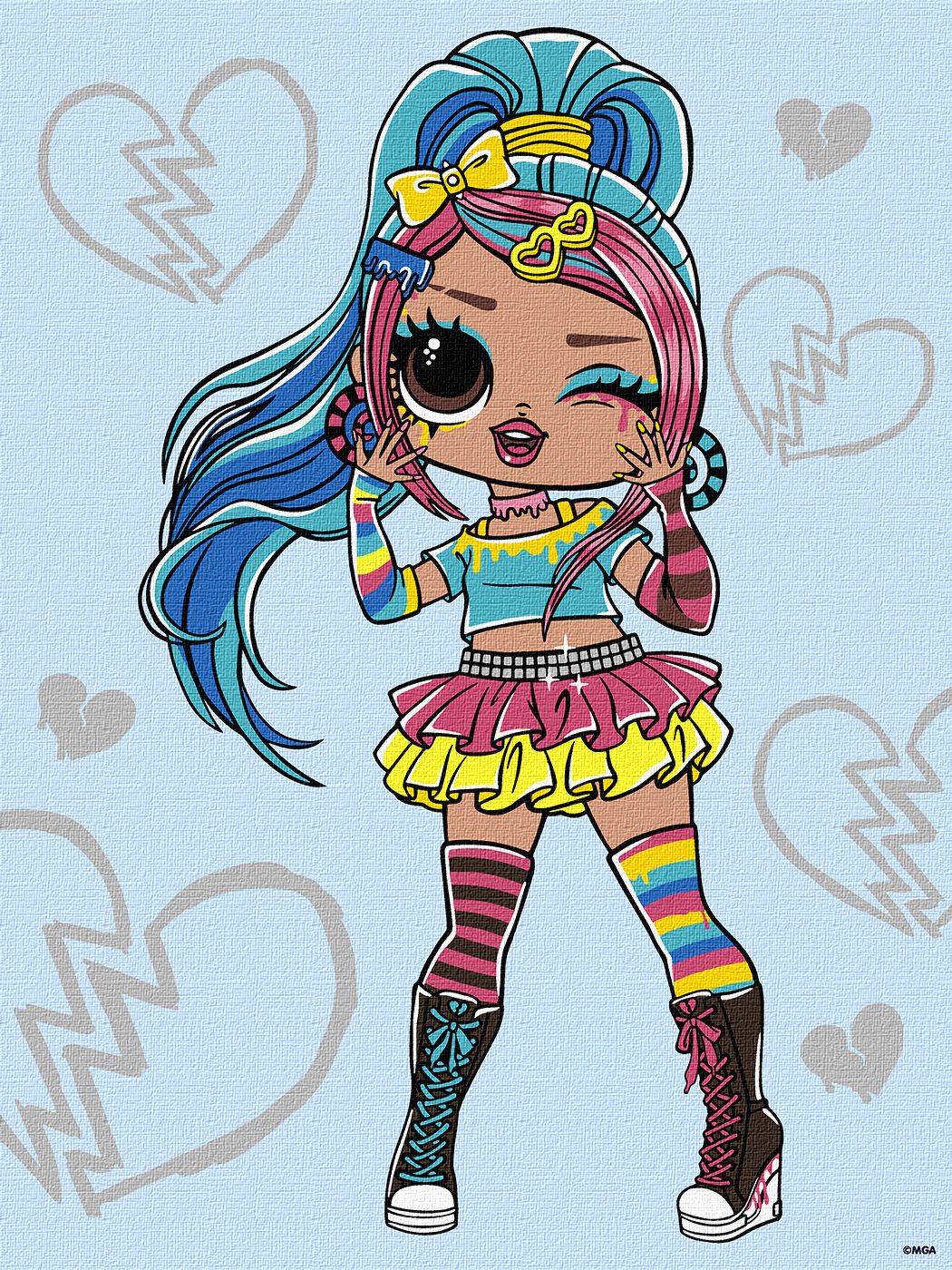 Набір для розпису по номерах "L.O.L. Surprise! Tweens Emma Emo" 30*40 см, KHO6278, ТМ "Ideyka"
