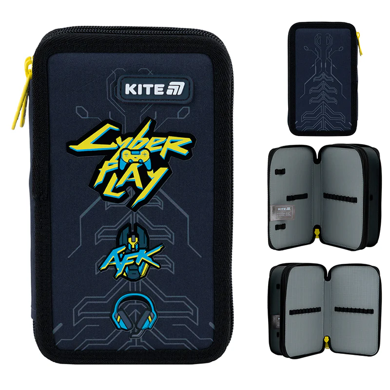 Пенал Kite 2 отделения, без наполнения 623 Cyber, K25-623-4 1