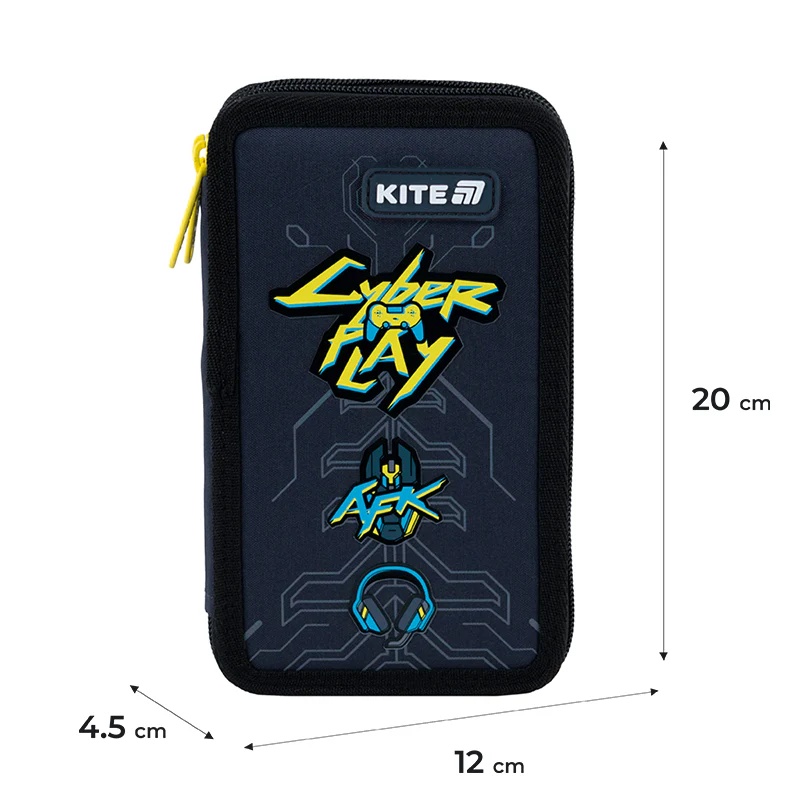 Пенал Kite 2 отделения, без наполнения 623 Cyber, K25-623-4 2