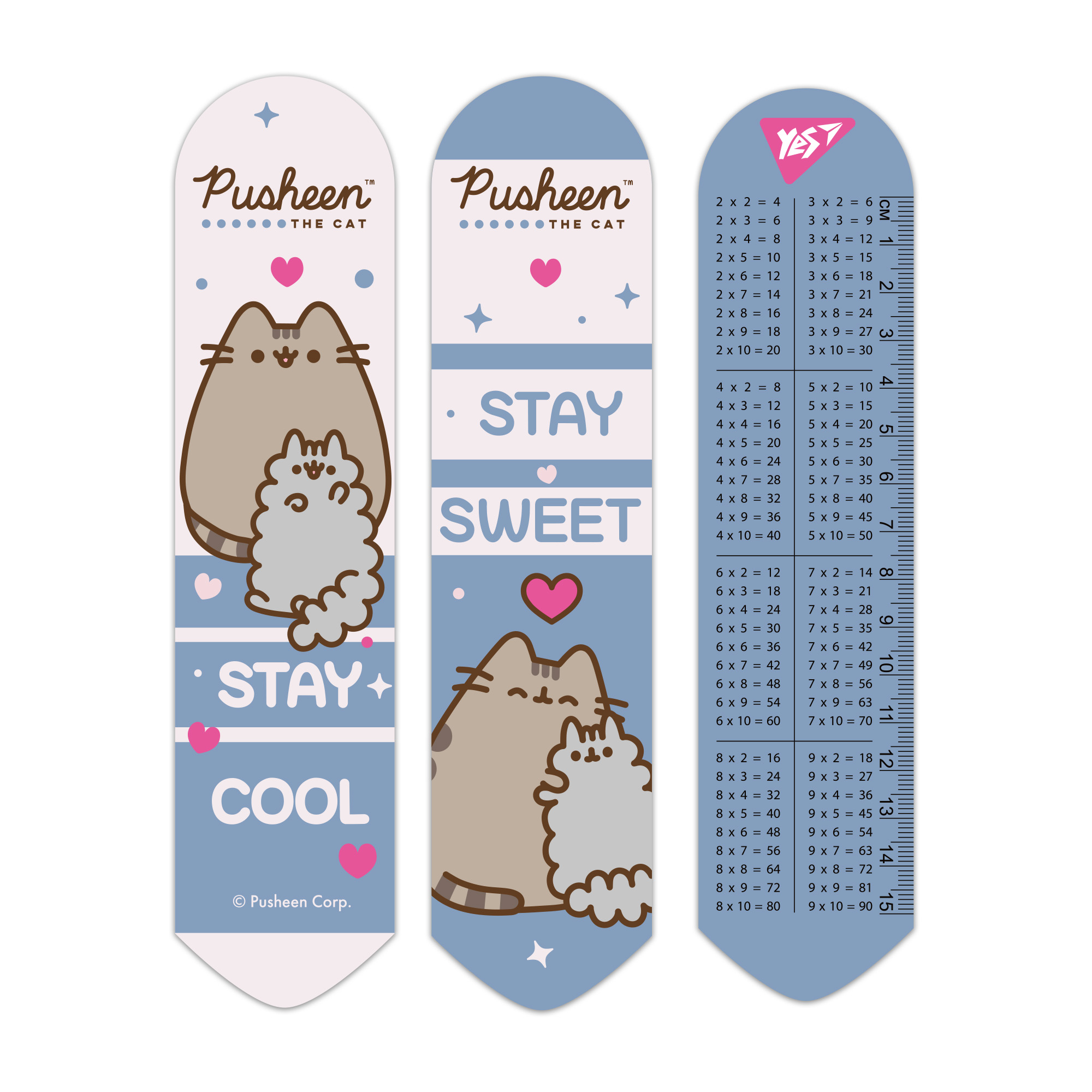 Закладка 2D Yes "Pusheen", розово-голубой, 708340