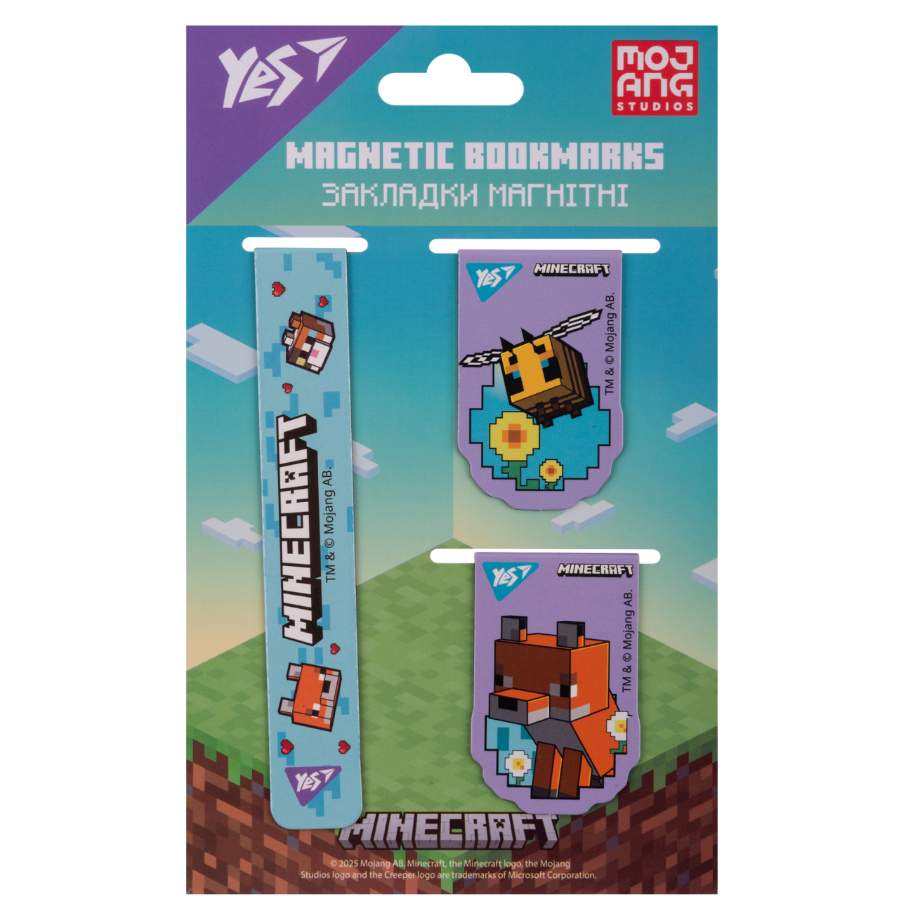 Закладки магнітні Yes "Minecraft. Spring" 3 шт, блакитні, 708344 1