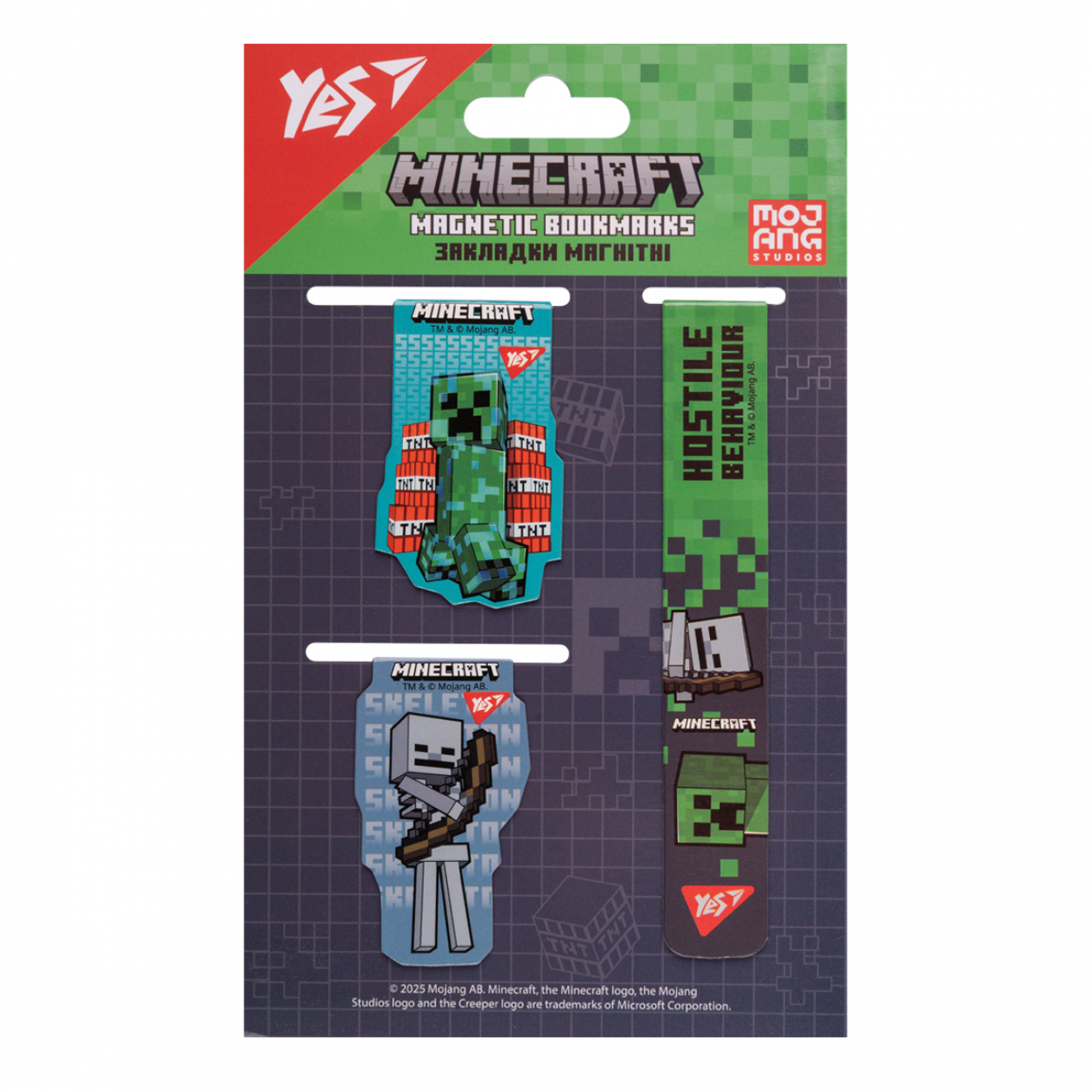 Закладки магнітні Yes "Minecraft" 3 шт, 708347