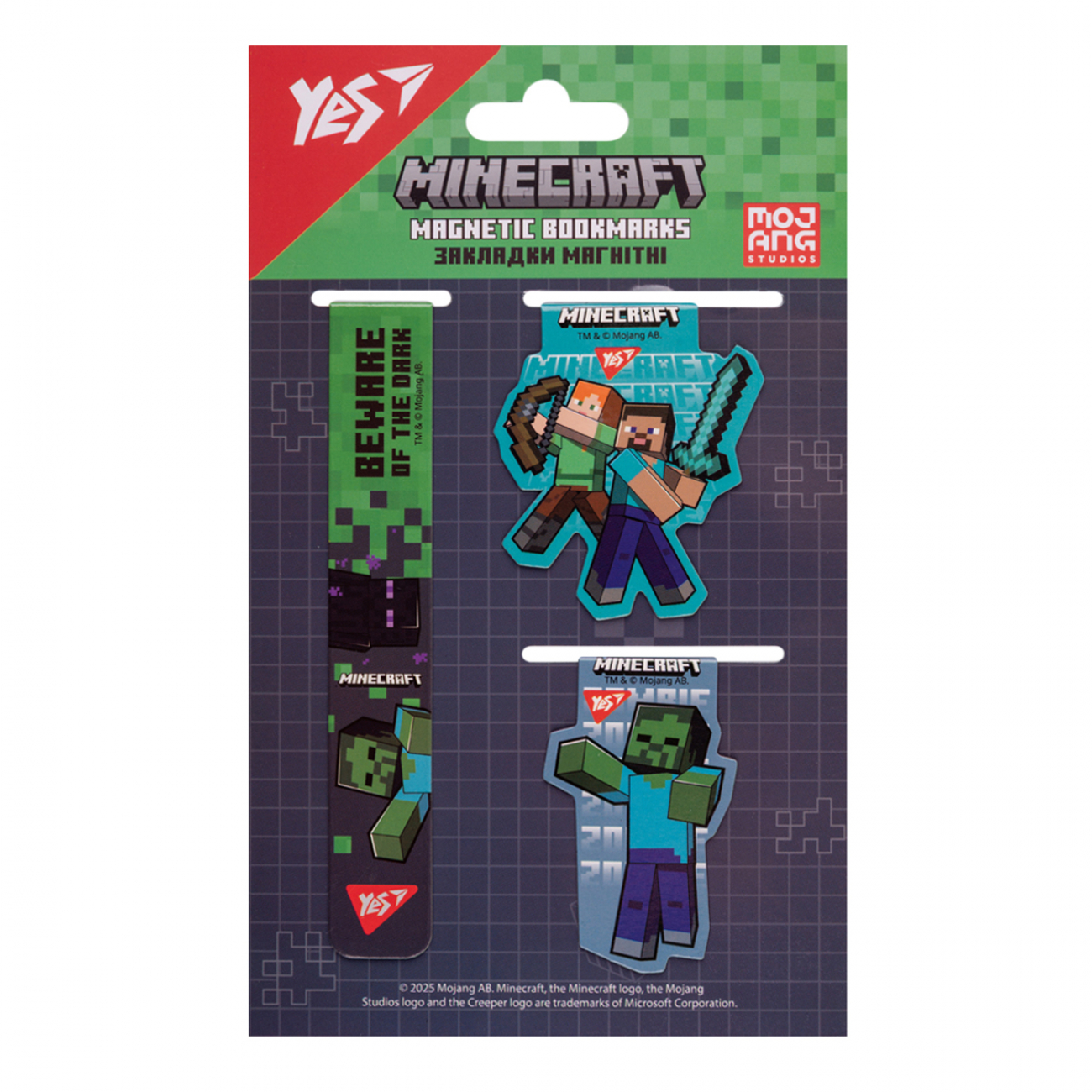 Закладки магнітні Yes "Minecraft" 3 шт, 708347 1