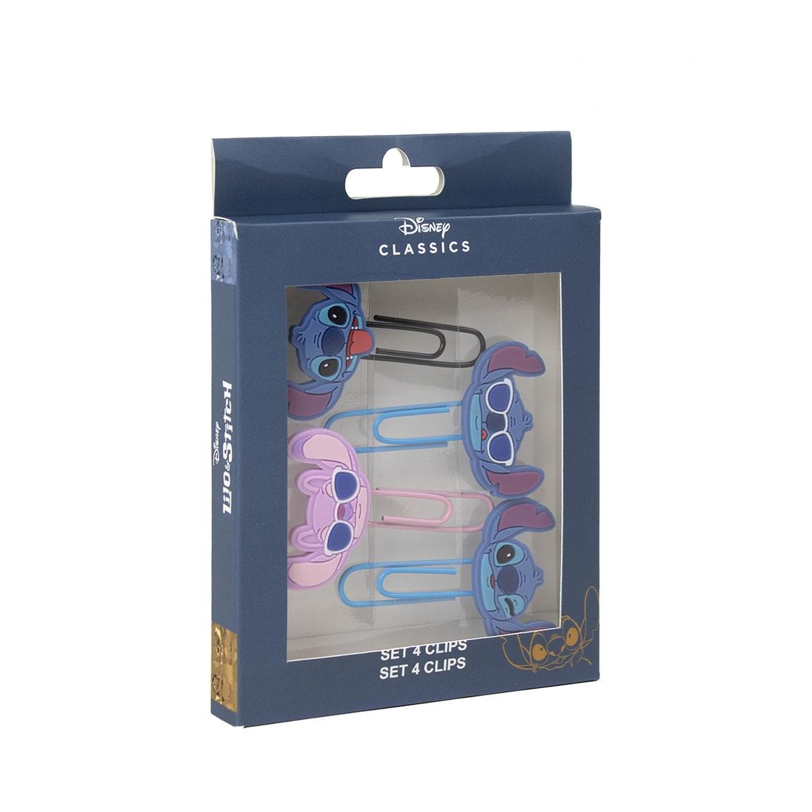 Набір канцелярський - скрепки (4 шт), синій/блакитний, STITCH, 2700000338