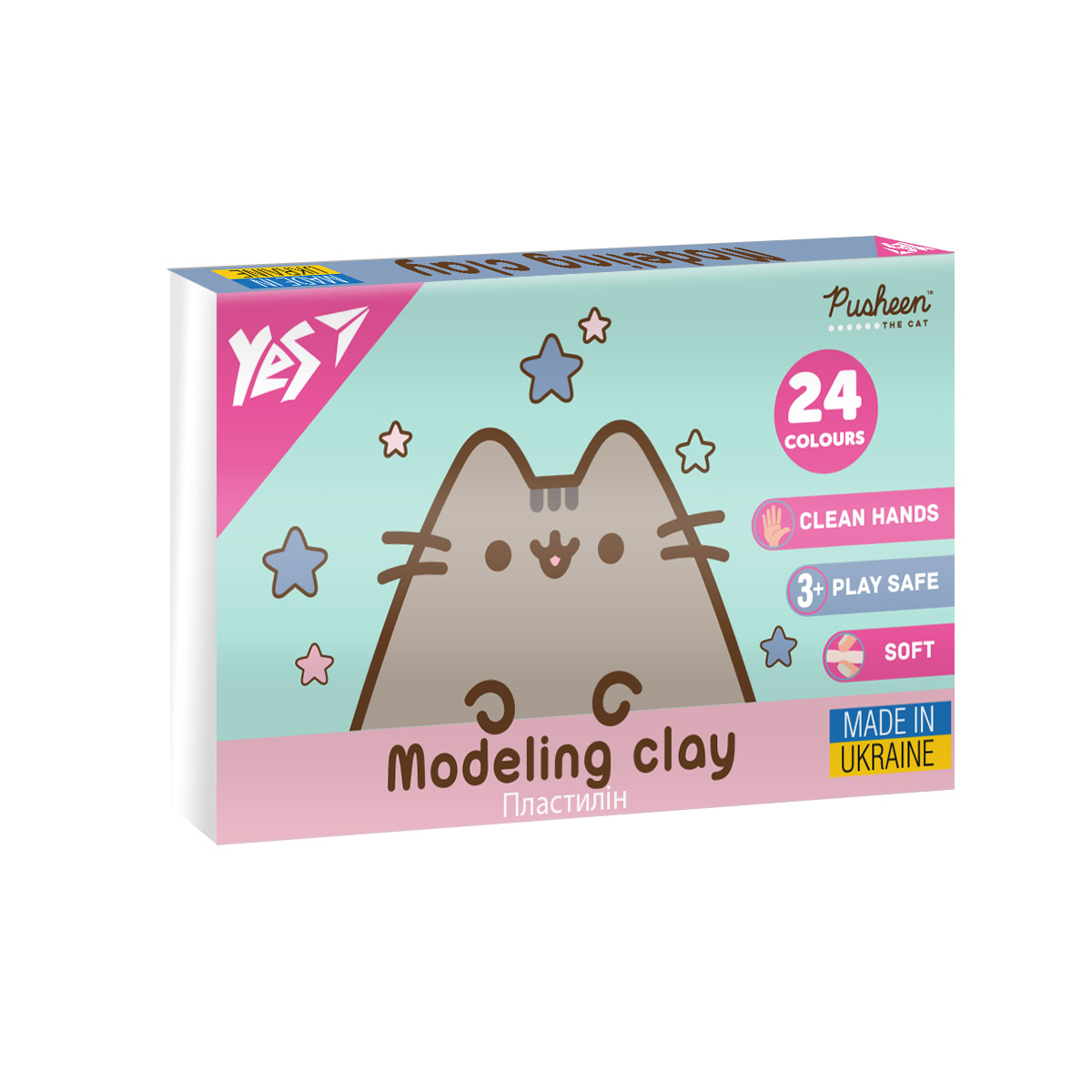 Пластилін 24 кол. "Pusheen" 480 г, 540685 Yes