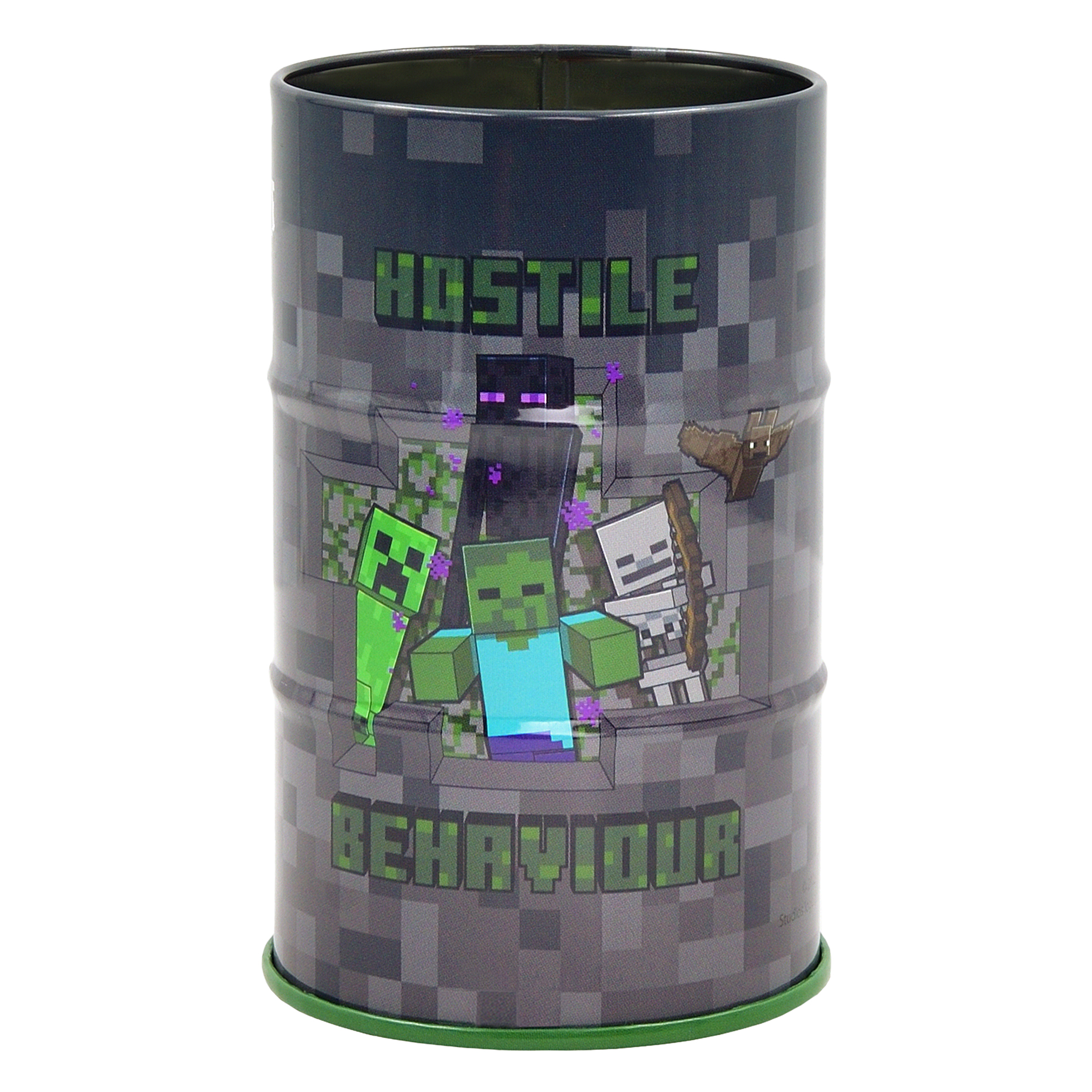 Стакан-підставка бочка Yes "Minecraft" метал, сірий, 708376