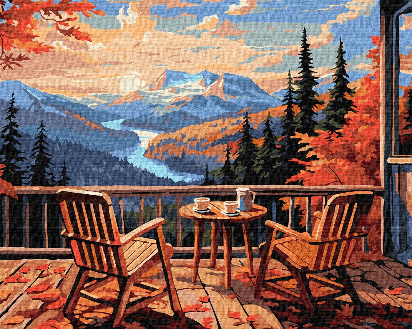 Картина по номерам 40*50 см "Завтрак в горах", KHO2898