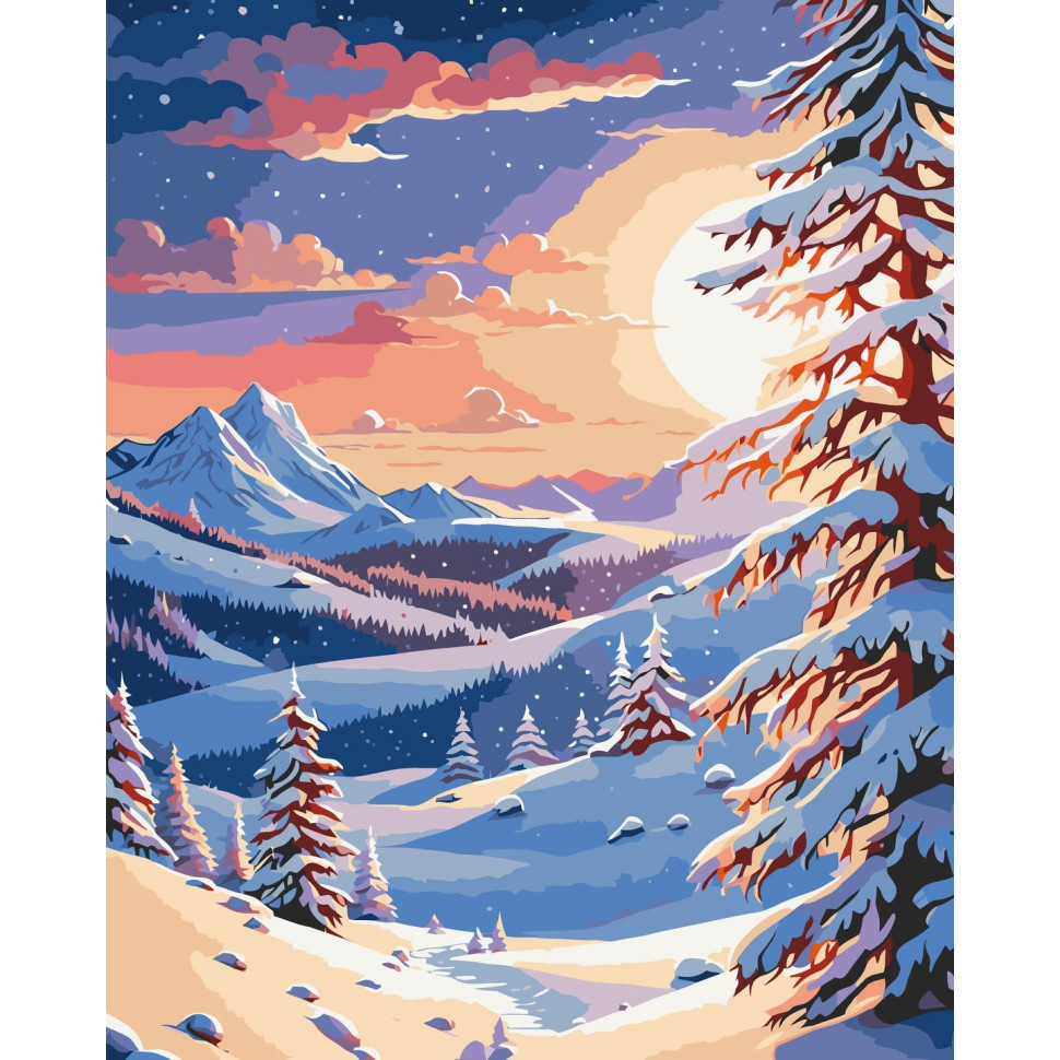 Картина по номерам 40*50 см "Зима в горах", 11047-AC