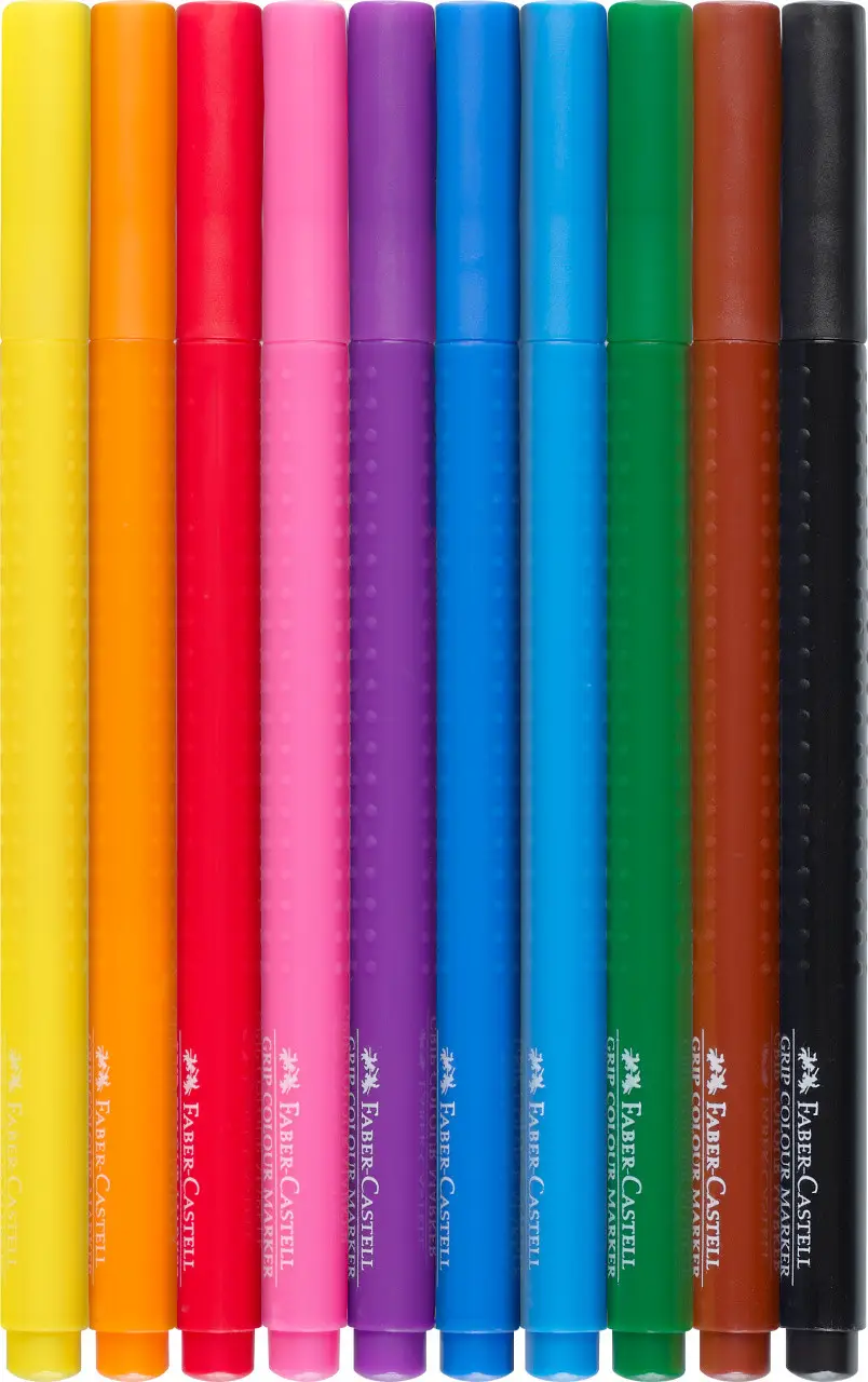 Фломастеры 10 цв. Grip трёхгранные в пластиковом футляре, 155310 Faber-Castell 4