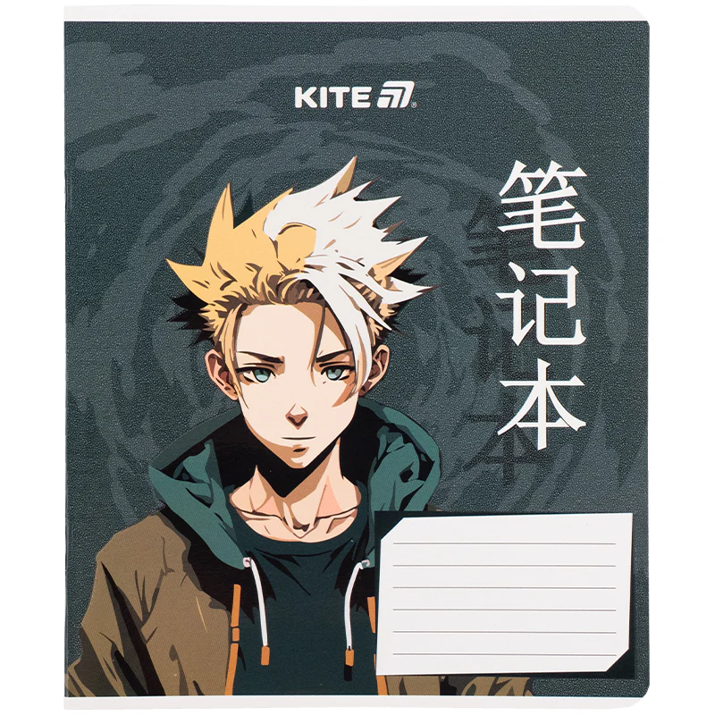 Зошит 18 арк., кл., гібр. лак + УФ лак, Kite Anime, K25-236-1 2