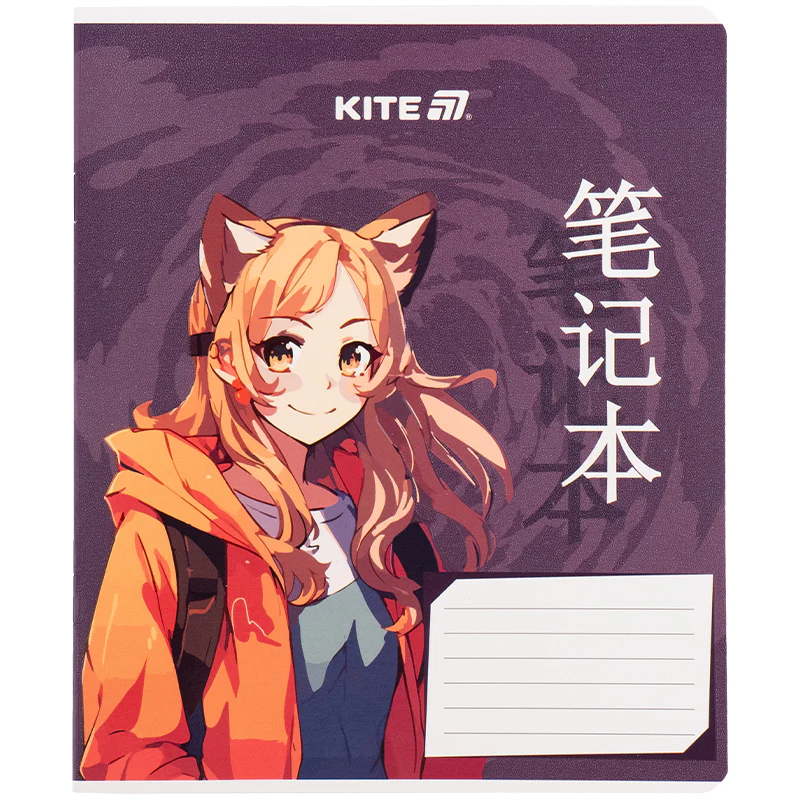 Зошит 18 арк., кл., гібр. лак + УФ лак, Kite Anime, K25-236-1 9