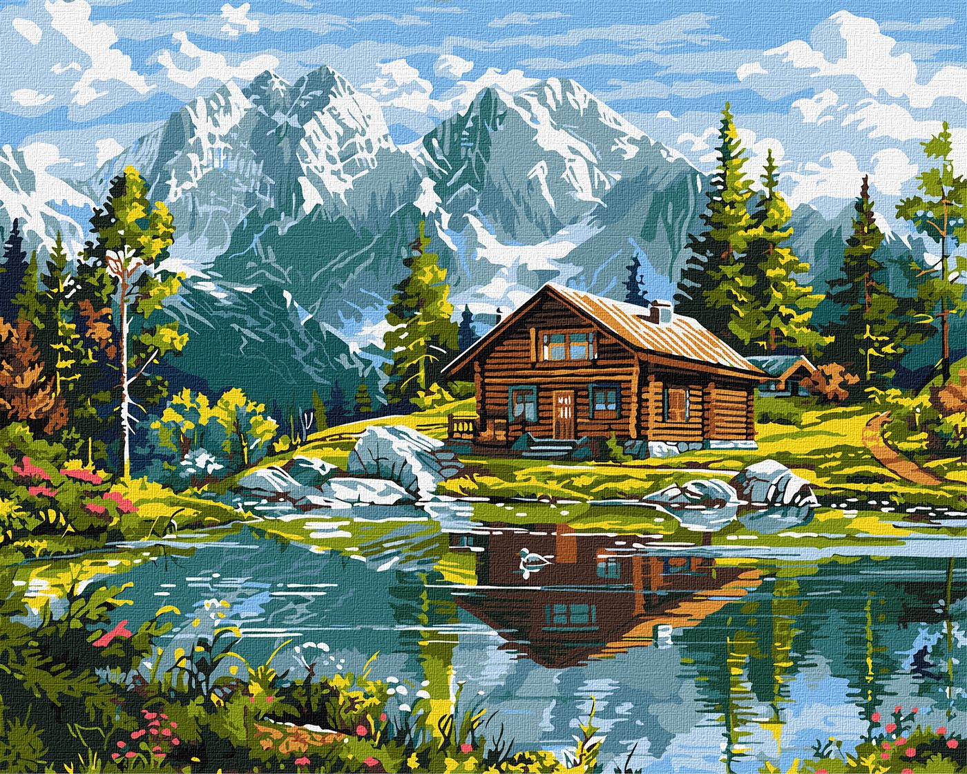 Картина по номерам 40*50 см "Уютный коттедж", ТМ "Ideyka"