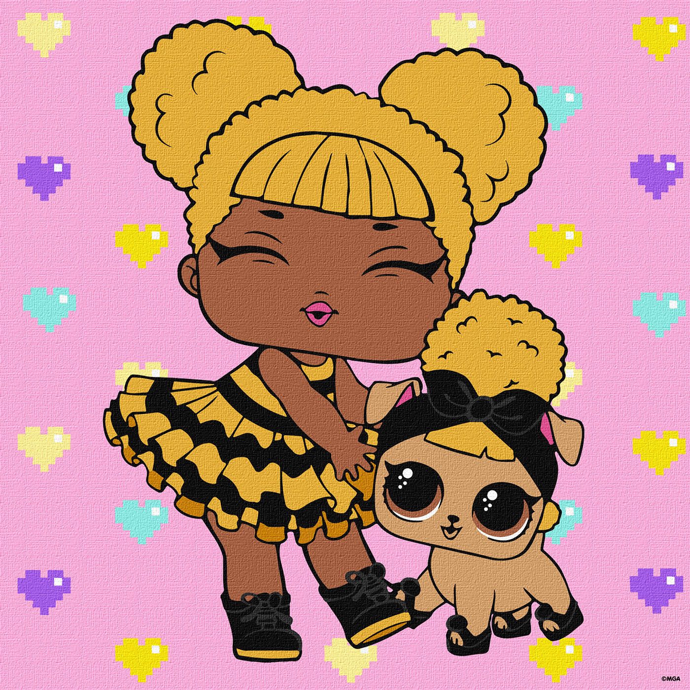 Набір для розпису по номерах "L.O.L. Surprise! TroopSurprise Queen Bee With Queen Pup" 40*40 см, KHO6287, ТМ "Ideyka"