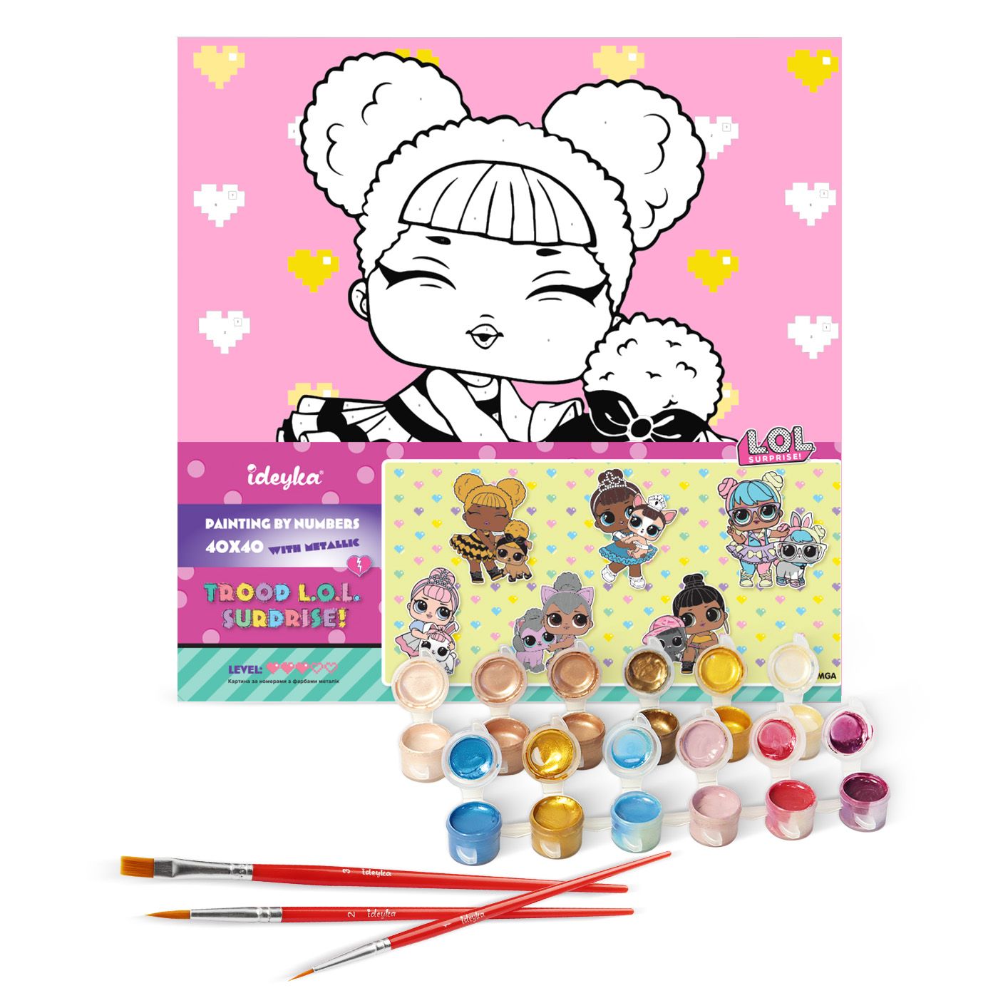 Набір для розпису по номерах "L.O.L. Surprise! TroopSurprise Queen Bee With Queen Pup" 40*40 см, KHO6287, ТМ "Ideyka" 1
