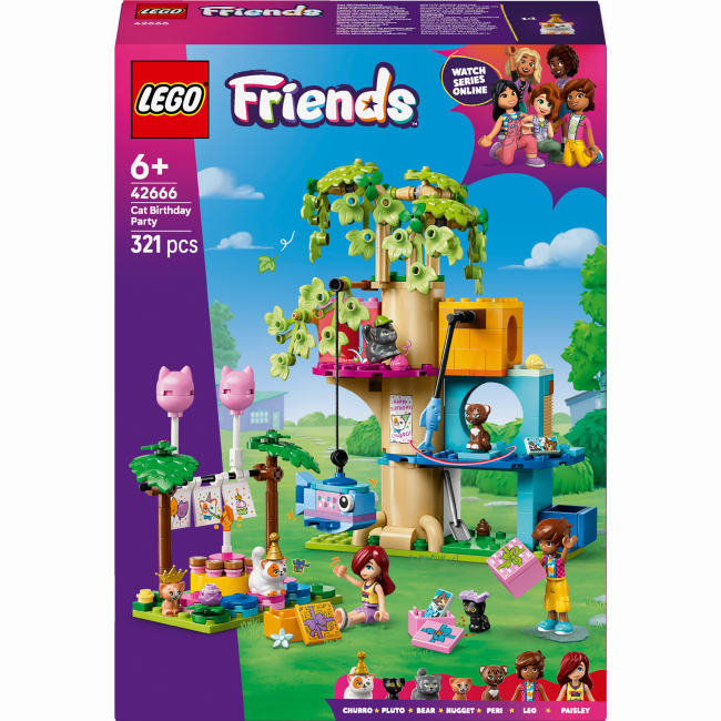 Конструктор Lego Friends "День рождения кота и дом на дереве", 42666
