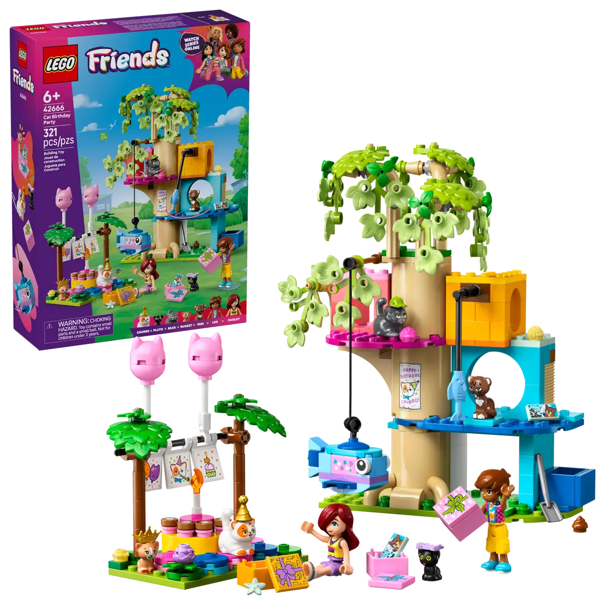 Конструктор Lego Friends "День рождения кота и дом на дереве", 42666 1