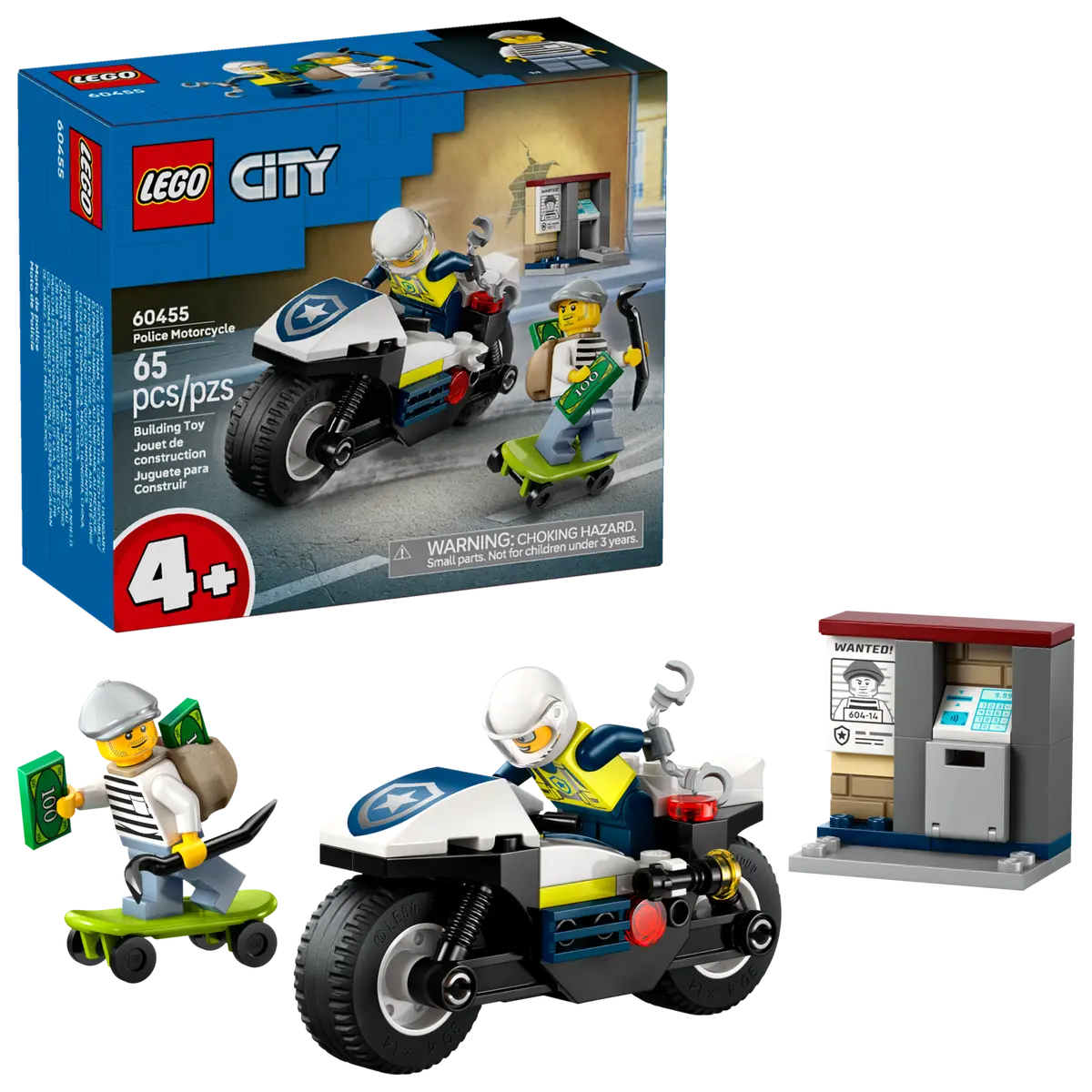 Конструктор Lego City "Преследование на полицейском мотоцикле", 60455 1