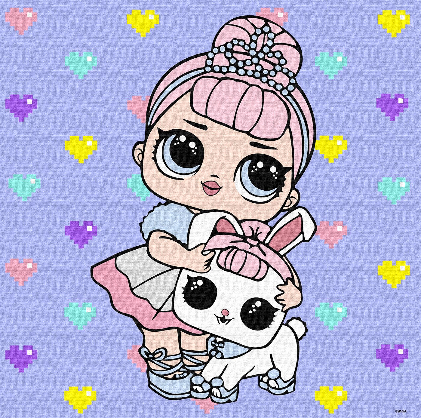 Набір для розпису по номерах "L.O.L. Surprise! TroopSurprise Crystal Queen With Crystal Bunny" 40*40 см, KHO6289, ТМ "Ideyka"