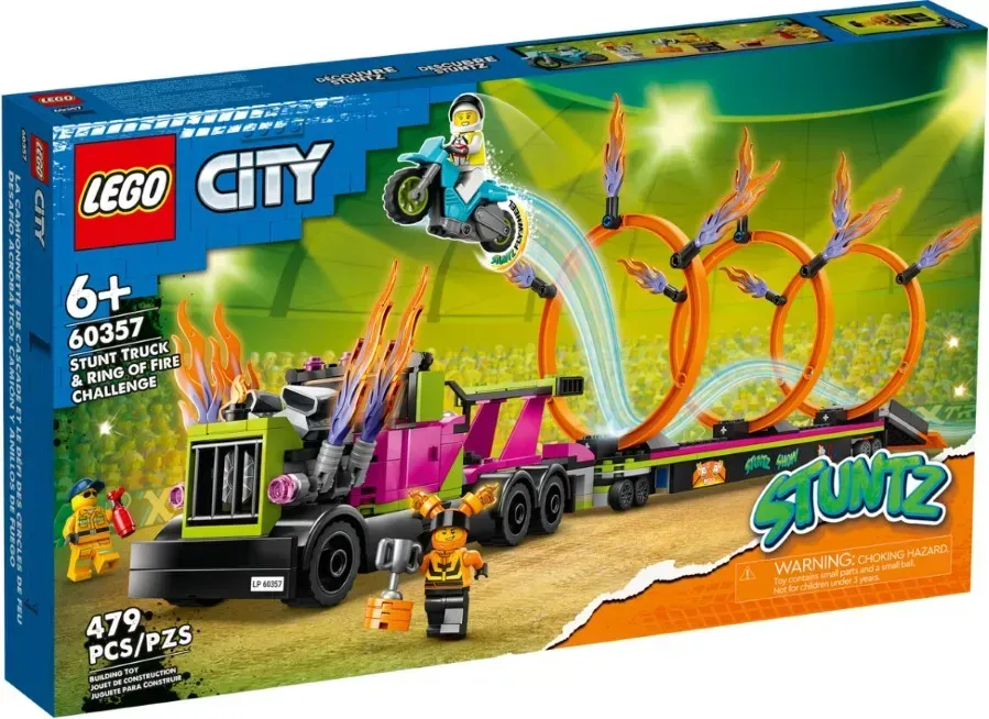 Конструктор Lego City "Завдання із каскадерською вантажівкою та вогняним колом", 60357