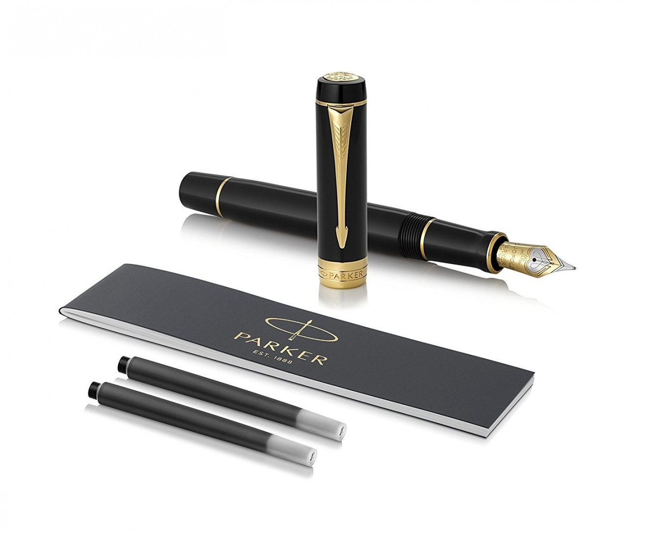 Ручка перо Duofold Classic Black позолоченая Parker 5