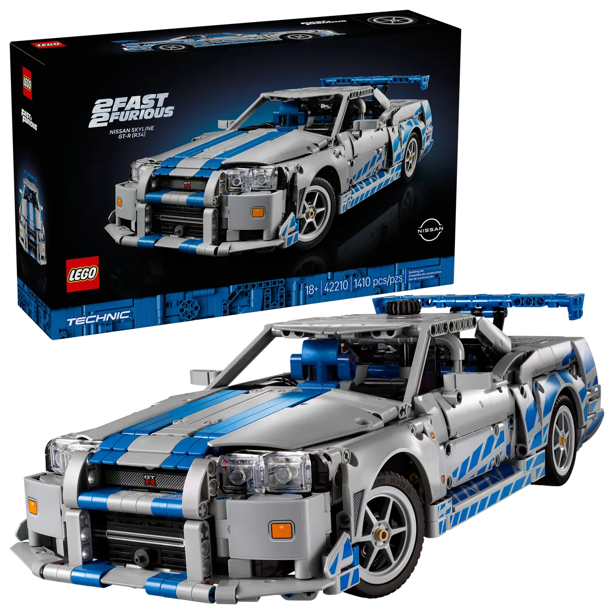 Конструктор Lego Technic "Двойной форсаж. Автомобиль Nissan Skyline GT-R (R34)", 42210 1