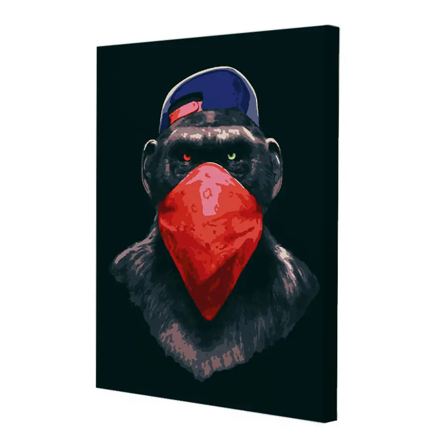 Картина по номерам "Gangster Monkey №1" 40*50 см, черное полотно, ТМ "RIVIERA BLANCA" 1