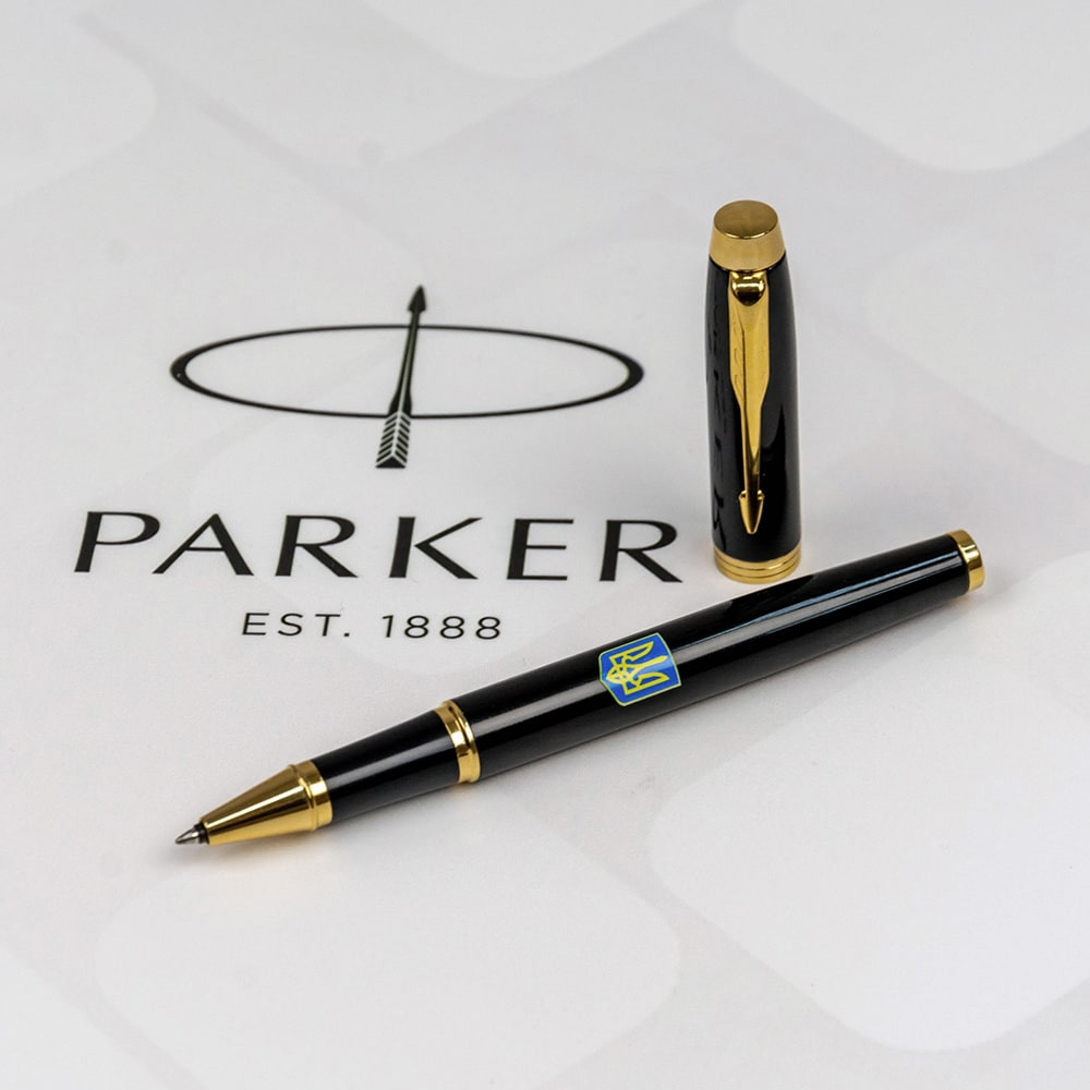 Ручка-ролер IM Ukraine Black позол. ролл. Герб Украины син-желт. Parker, 22022_T0076u 1
