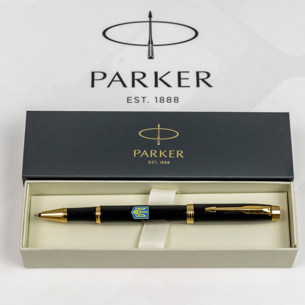 Ручка-ролер IM Ukraine Black позол. ролл. Герб Украины син-желт. Parker, 22022_T0076u 4