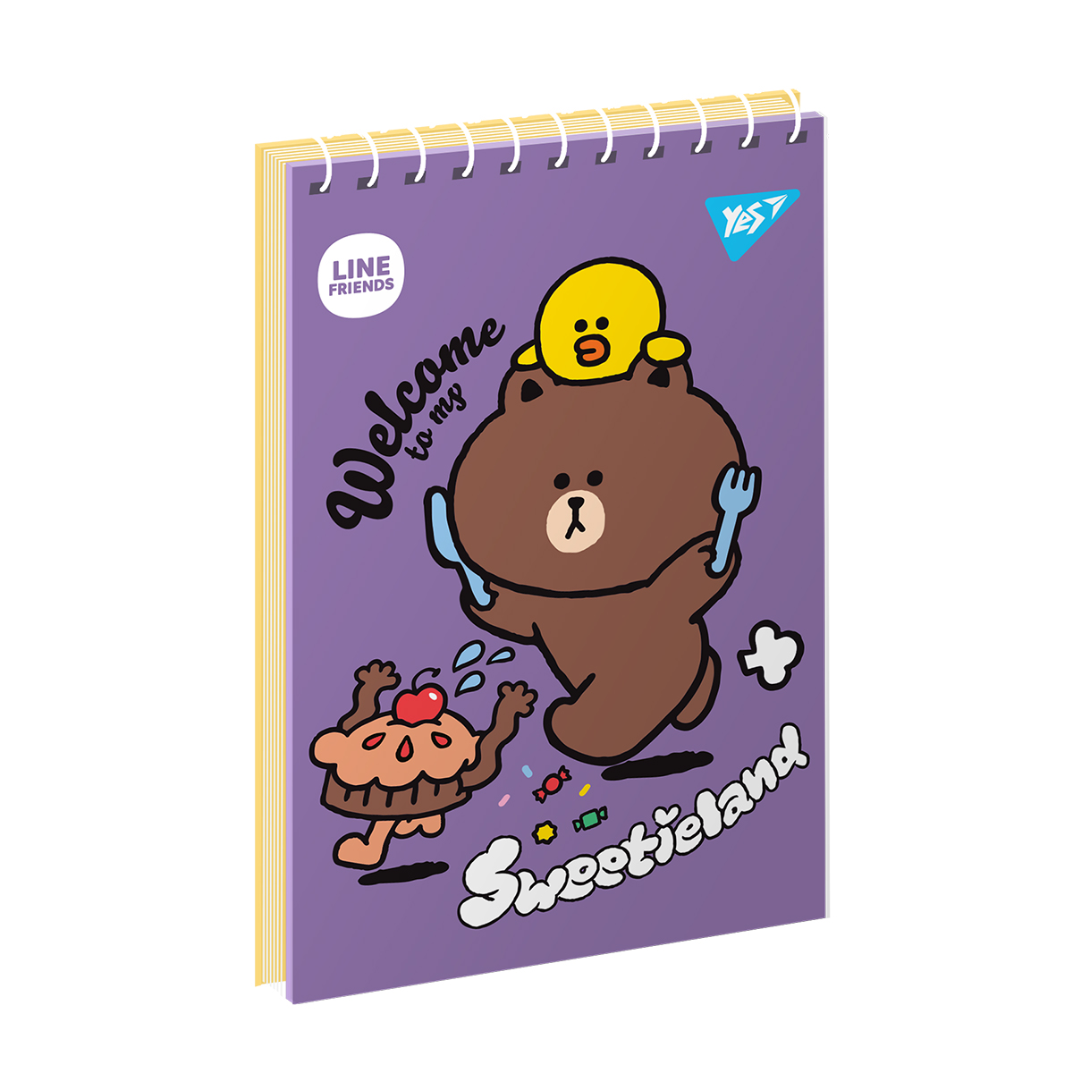 Тетрадь А6 80 л YES од. спіраль "Line Friends", 151963