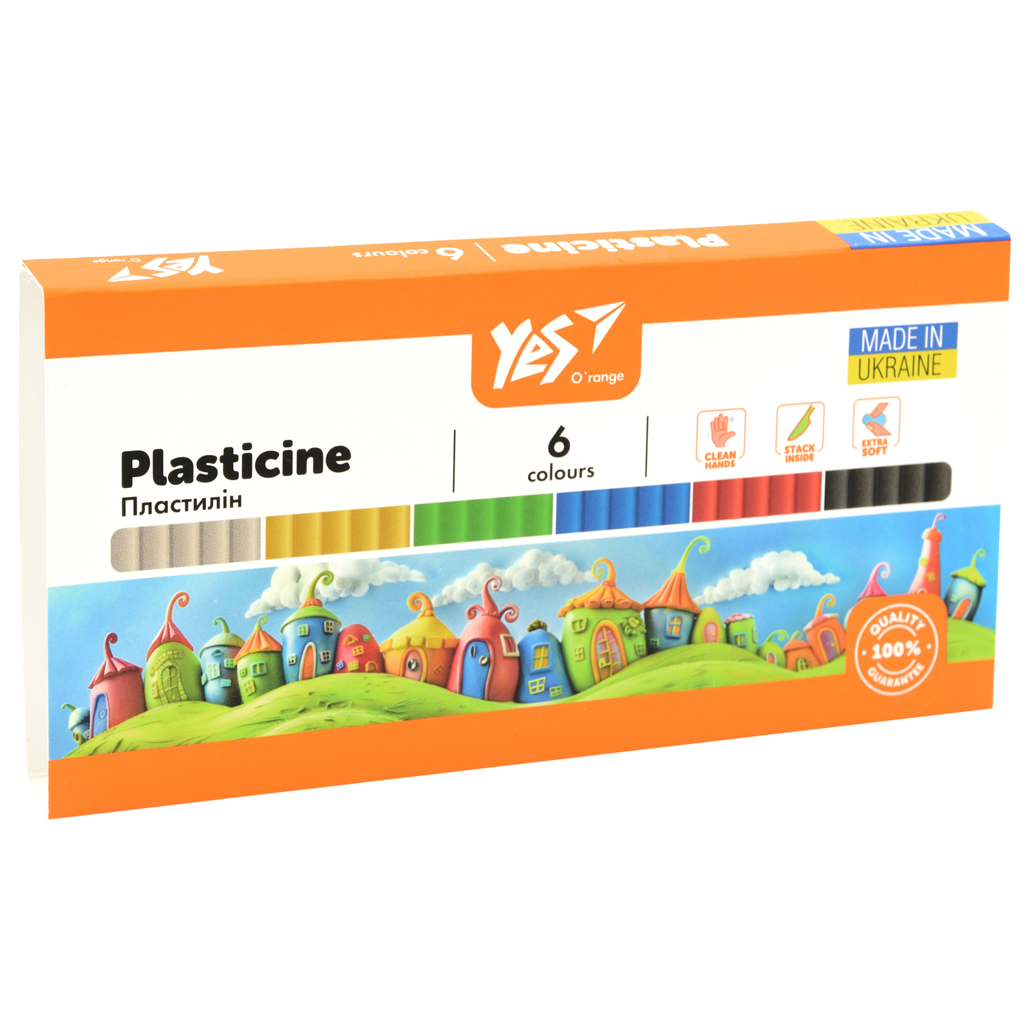 Пластилін Yes, 6 кол., 120 г "Orange Line", 540686