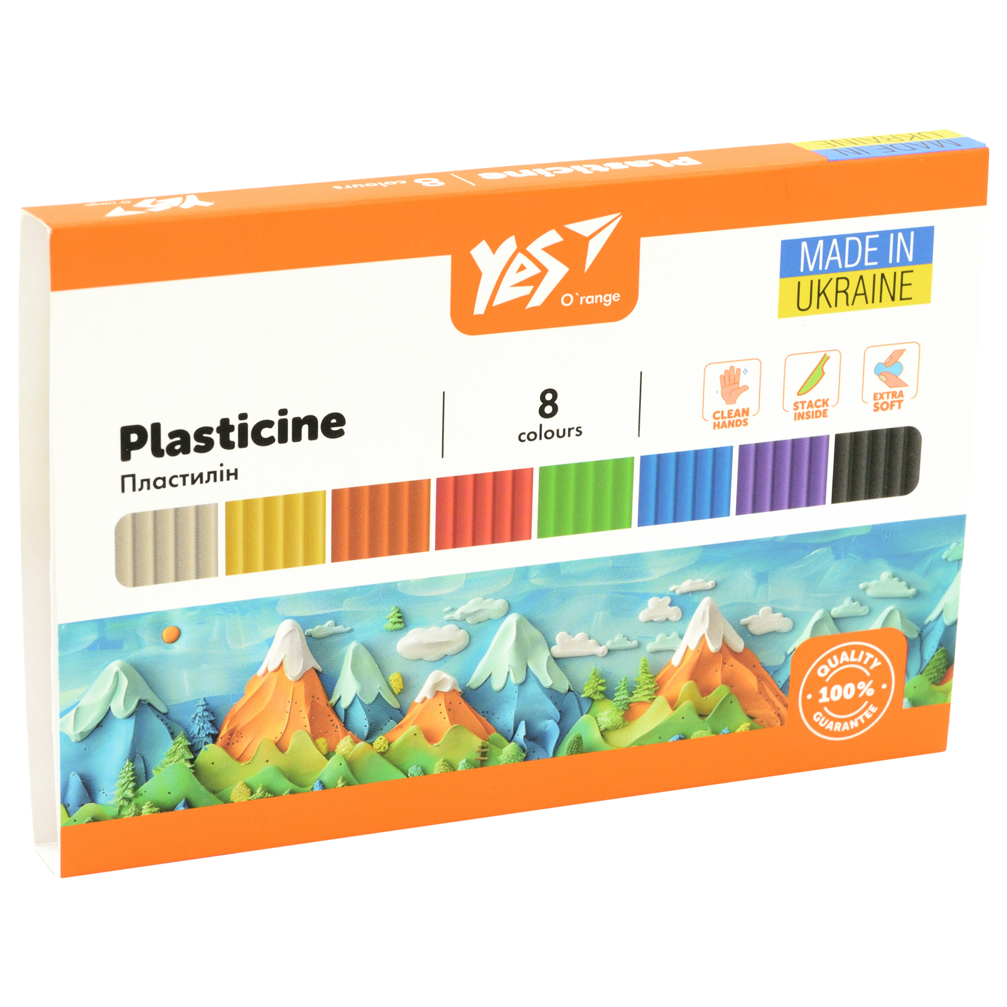 Пластилін Yes, 8 кол., 160 г "Orange Line", 540687
