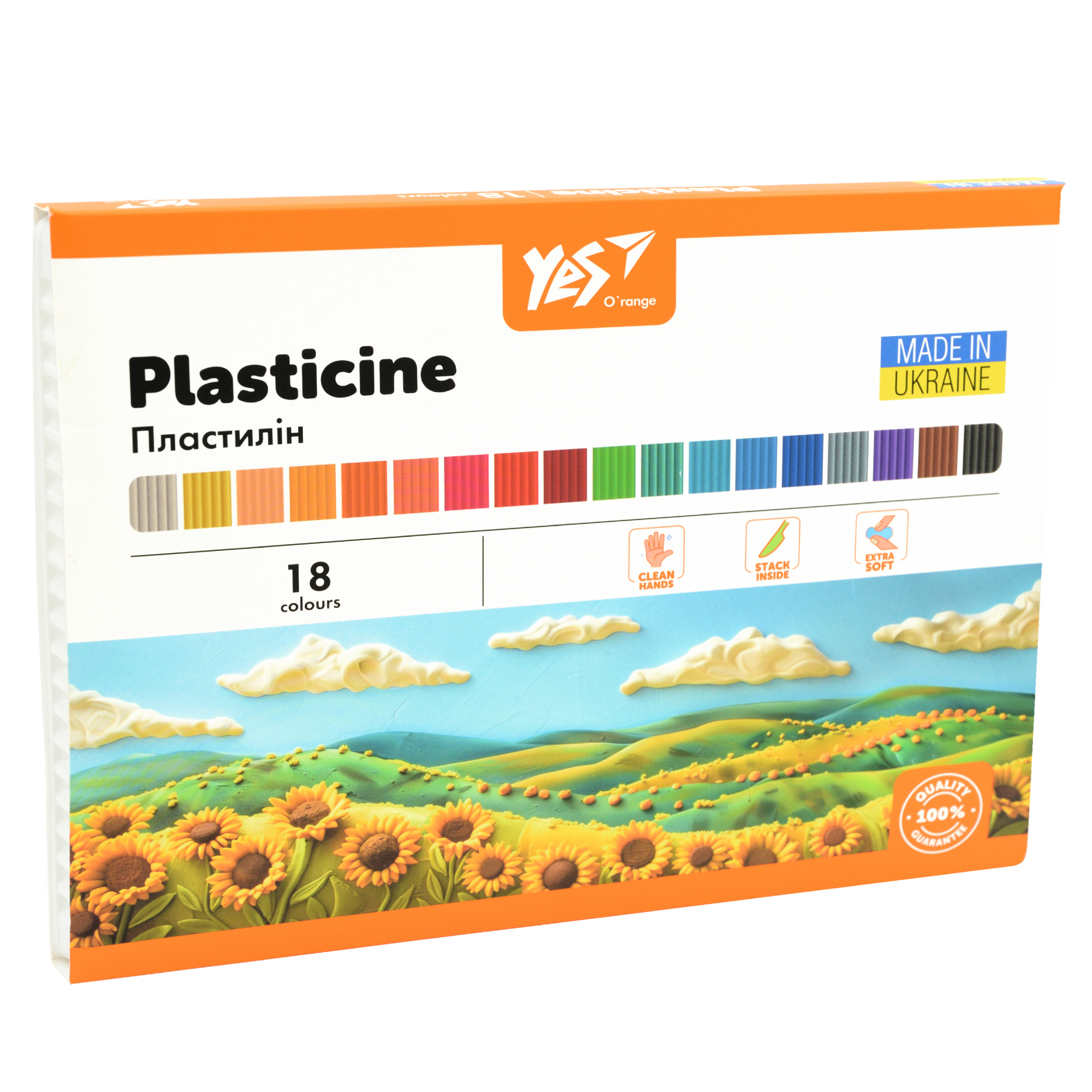 Пластилін Yes, 18 кол., 360 г "Orange Line", 540691