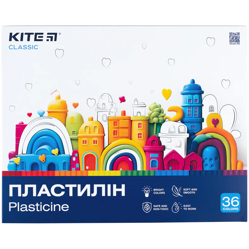 Пластилин, 36 цветов, 720 г. Kite Classic, K-078