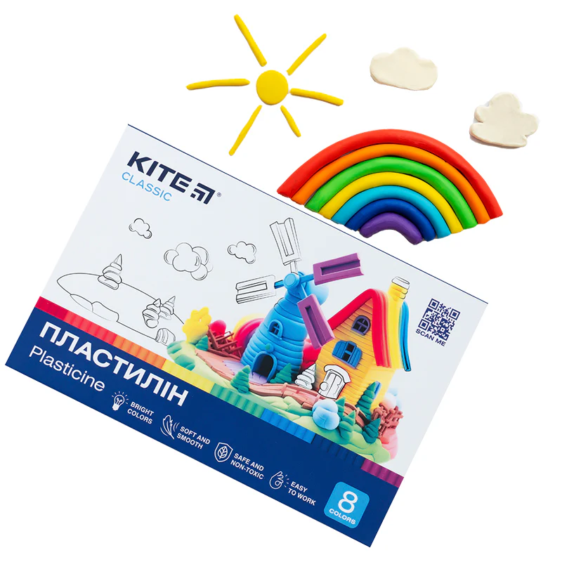 Пластилин, 8 цветов, 160 г. Kite Classic, K-082 5