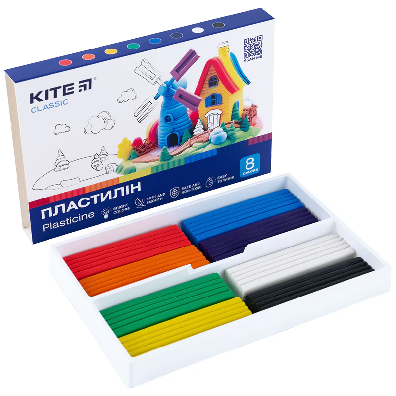 Пластилин, 8 цветов, 160 г. Kite Classic, K-082 4