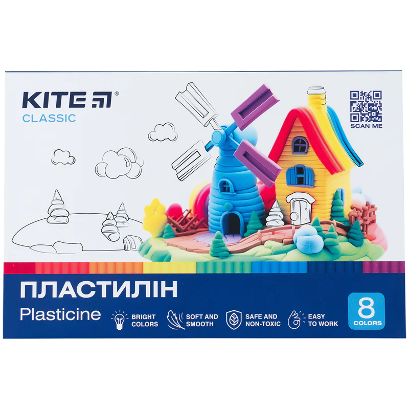 Пластилин, 8 цветов, 160 г. Kite Classic, K-082